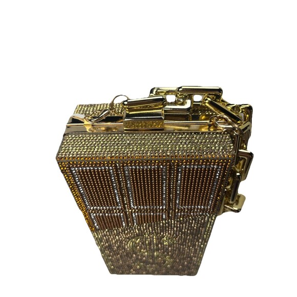 Urban Expressions Bling Money Dollar $ Women's Purse Gold Hard Rhinestone Clutch - Picture 5 of 13
